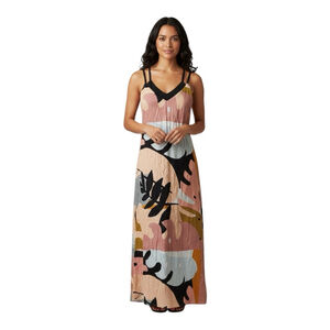 SheBird Built-In Bra Maxi Dress Abstract Print Size 5 (M/L)